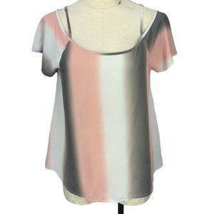 Bar 3 Tri‎ Color Size Large Off Shoulder Blouse